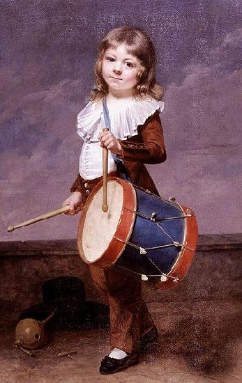 Martin  Drolling Portrait of the Artists Son as a Drummer Sweden oil painting art